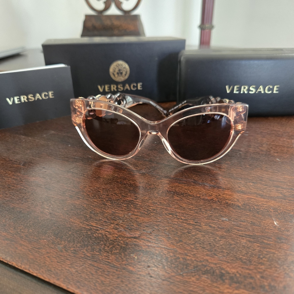 Versace Pink Sunglasses with Dark Lenses - Picture 8 of 10